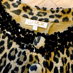 Fun! La Rock leopard and sequin cardigan